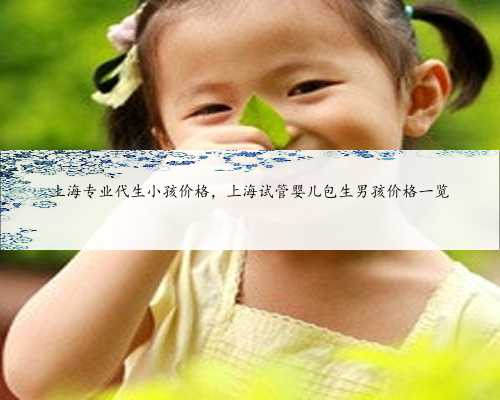 上海专业代生小孩价格，上海试管婴儿包生男孩价格一览